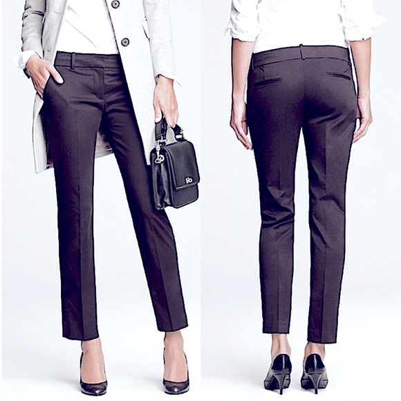 J. Crew Pants - J Crew Black Pants City Fit Crop Ankle Straight Leg Size 8